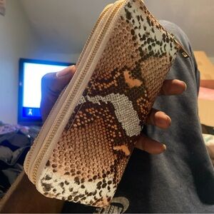 Women's Snake Print Double Zip Wallet - A New Day New Free Shipping!